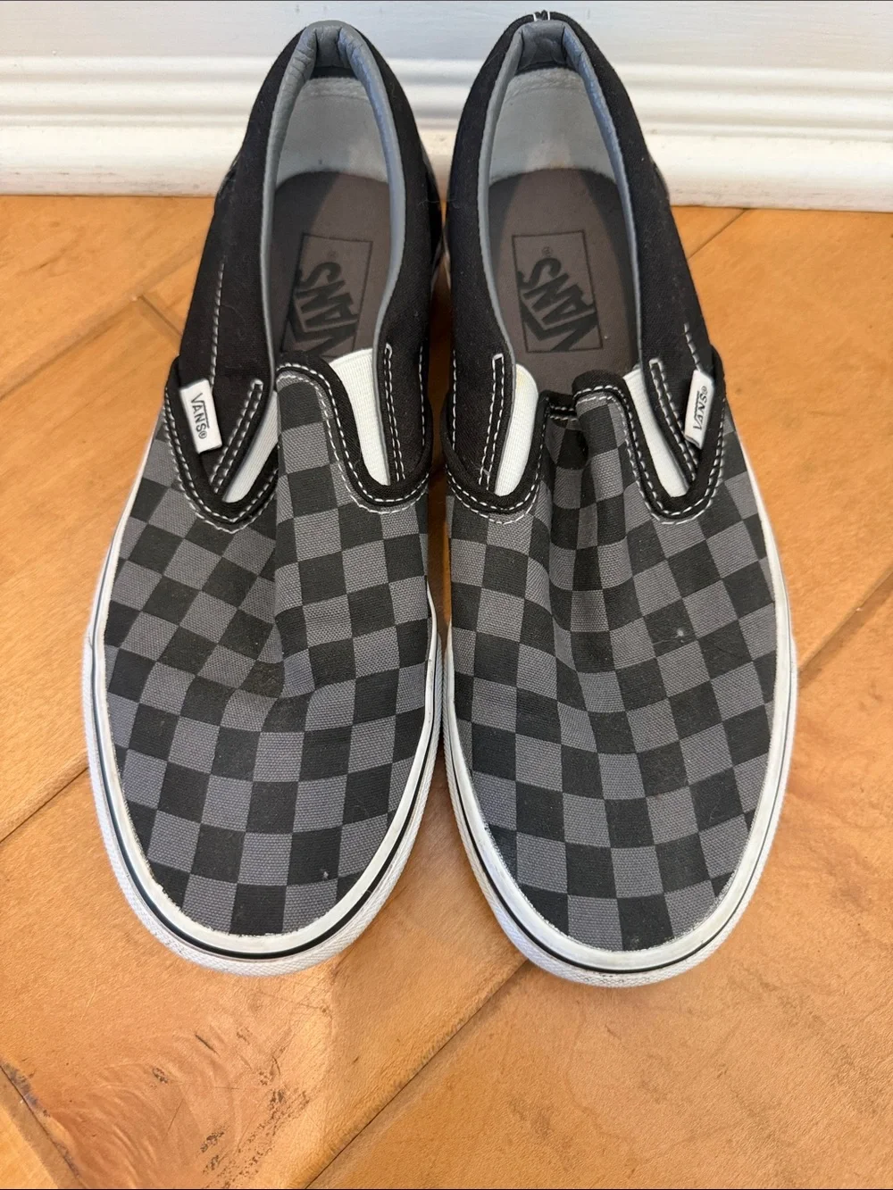Vans Checkerboard Slip-On in Black and Gray